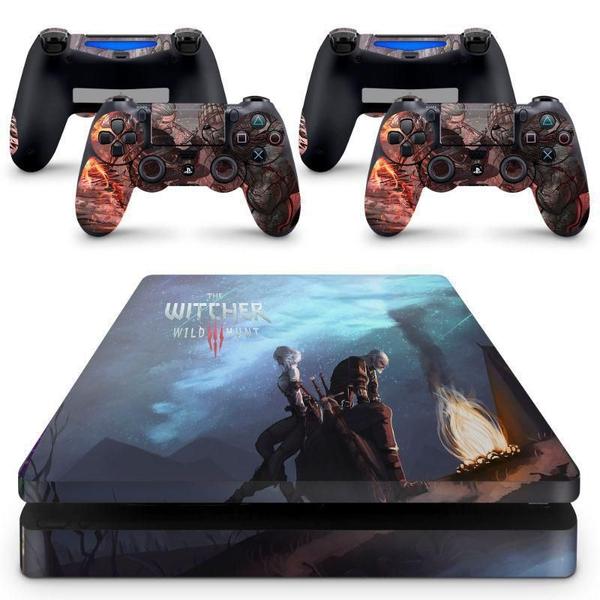 Imagem de Skin Adesivo Protetor Para Ps4 Slim The Witcher 3: Wild Hunt Geralt Ciri B5