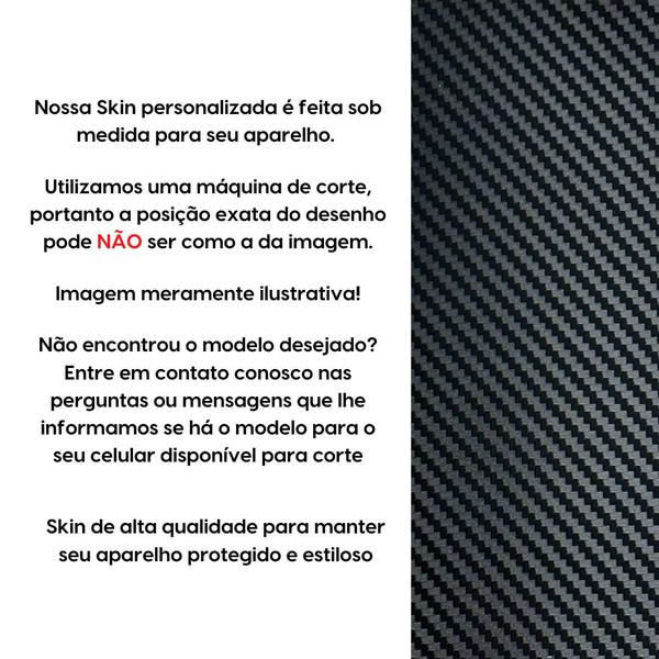 Imagem de Skin Traseira CARBONO Preto para Smartphone Motorola