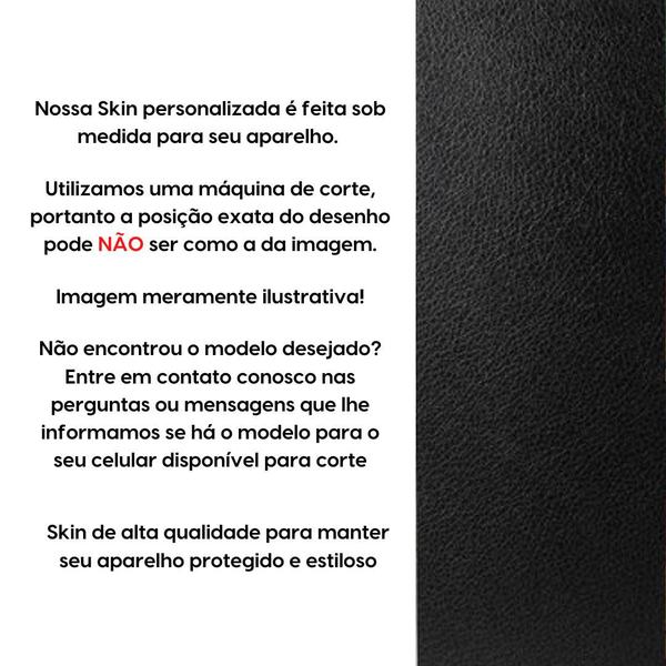 Imagem de Skin Traseira COURO PRETO para Smartphone Motorola