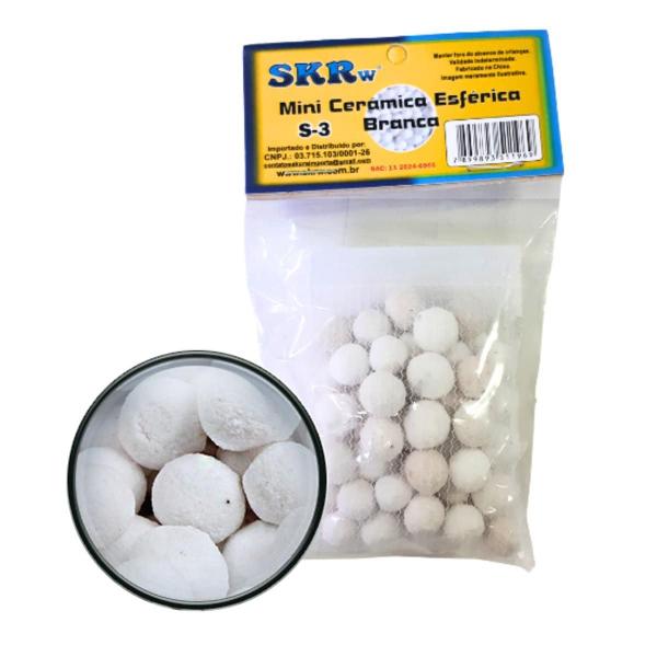 Imagem de SKRw Cerâmica S-3 Bio Esfera 10mm Branca 50g Aquario Peixe