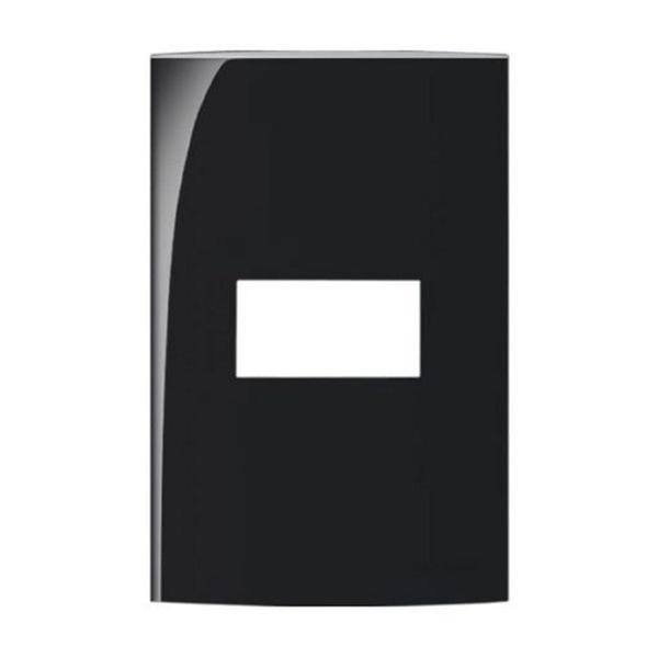 Imagem de Sleek Ebony Placa 2 x 4 - 1 Posto Horizontal - Margirius