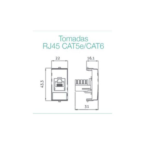 Imagem de Sleek Modulo Tomada Rede Informatica Rj45 Cat5e