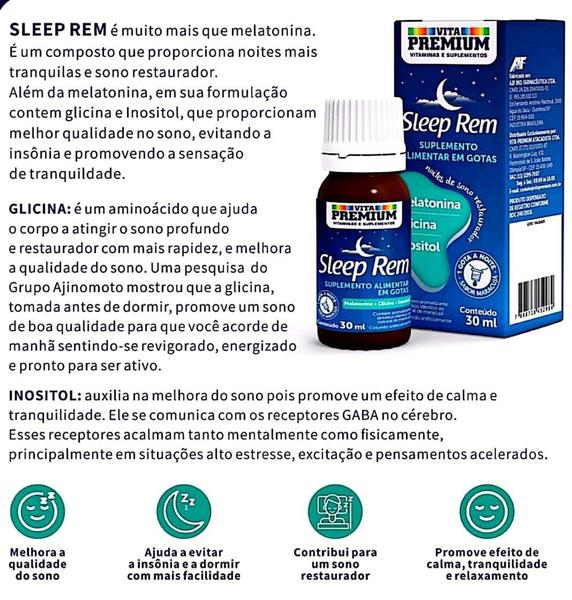 Imagem de Sleep rem 30ml (melatonina+glicina+inositol) - vita premium