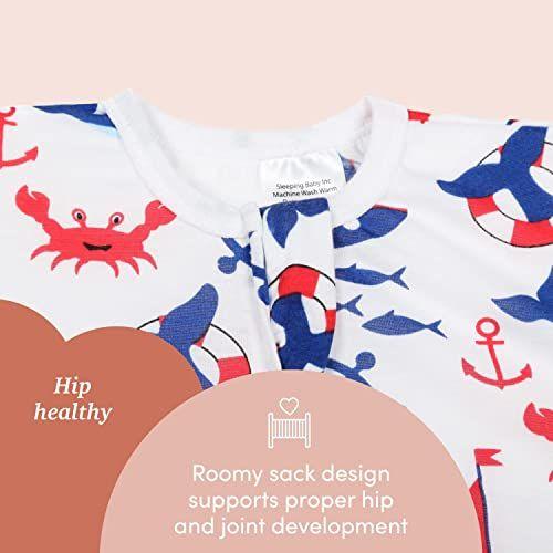 Imagem de SleepingBaby Zipadee-Zip - Saco de Dormir Leve Swaddle com Conveniência de Zíper - Cobertor de Transição de Swaddle Baby - Menino Náutico - Médio (6-12 Mês)