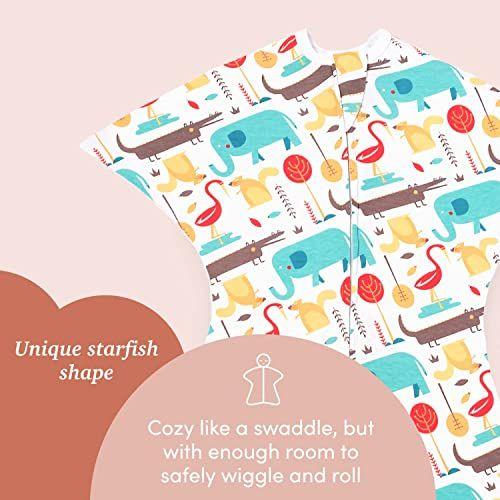 Imagem de SleepingBaby Zipadee-Zip swaddle Transition Baby Swaddle Blanket with Zipper, Cozy Baby Sleep Sack Wrap (Medium 6-12 Meses  18-26 lbs, 29-33 polegadas  Animais Modernos)