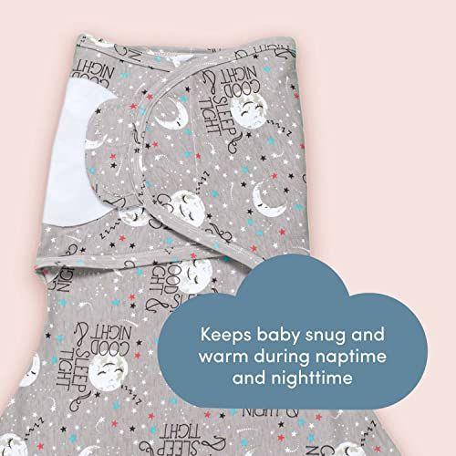 Imagem de SleepingBaby Zippy Swaddle - 100% Algodão Baby Swaddle Cobertores - Sacos de dormir com zíper inferior conveniente - Boa noite Lua - Médio / Grande - 2 Pack