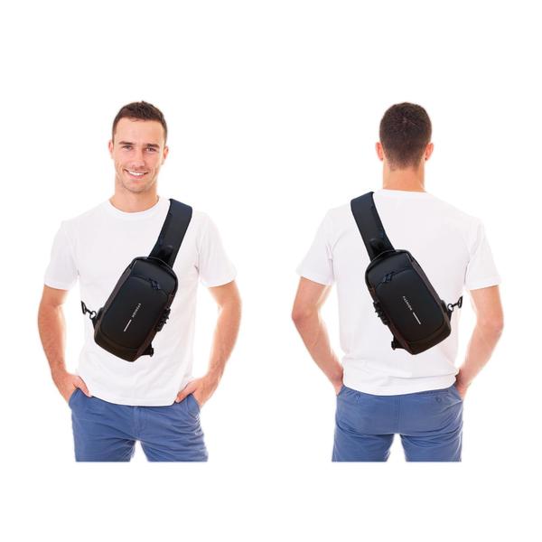 Imagem de Sling Bag Rcrirth Anti-Theft Crossbody em couro PU para homens