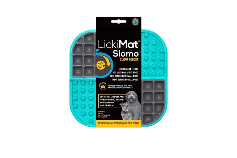 Slow Feeding Lick Mat LICKIMAT Slomo para cães turquesa Imagem de Slow Feeding Lick Mat LICKIMAT Slomo para cães turquesa