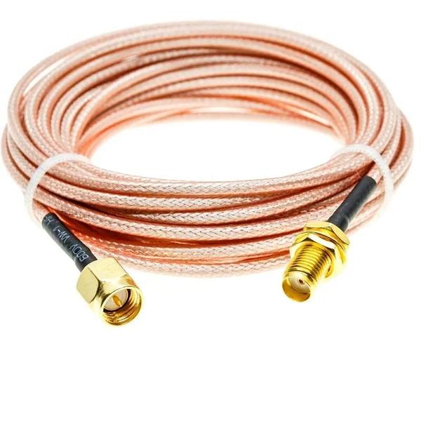 Imagem de SMA Macho Para SMA Fêmea RG316 Cabo Coaxial Bulkhead Crimp Connector RF Extensão Jumper Fio