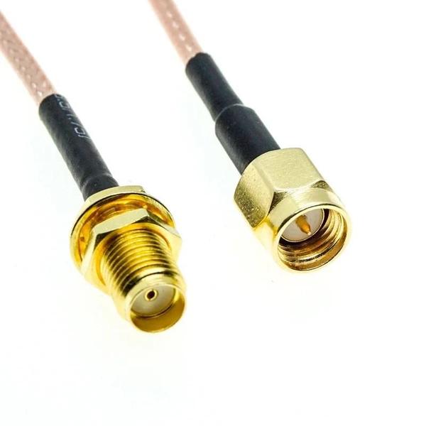 Imagem de SMA Macho Para SMA Fêmea RG316 Cabo Coaxial Bulkhead Crimp Connector RF Extensão Jumper Fio