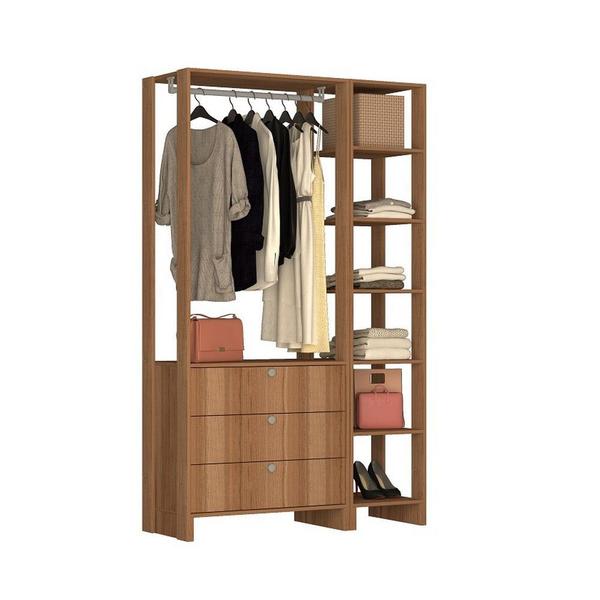 Imagem de Smart Closet Yes Com Cabideiro 3 Gavetas e 7 Prateleiras Nova Mobile