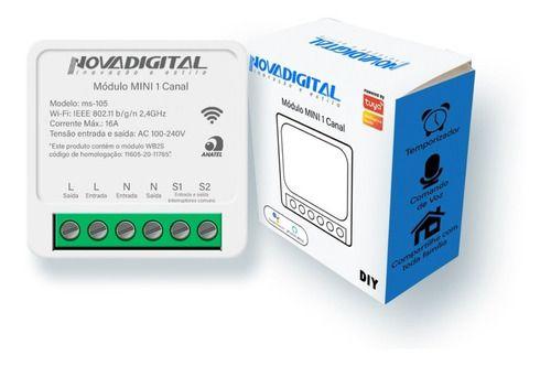 Imagem de SMART INTERRUPTOR DE 1,2,3 e 4 CANAIS MODULAR NOVA DIGITAL WIFI ALEXA GOOGLE 