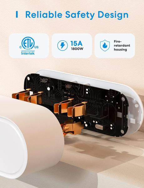 Imagem de Smart Plug Meross WiFi, tomada dupla, suporte para Apple HomeKit