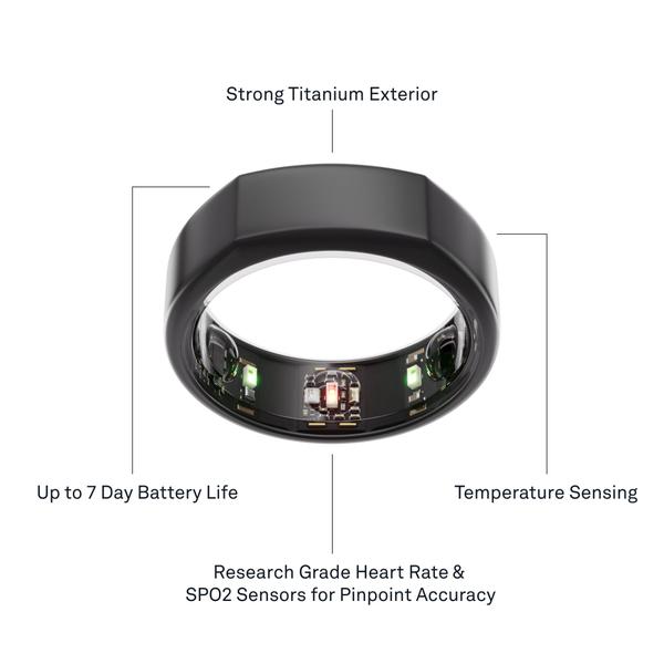 Smart Ring OURA Gen3 Heritage Stealth Size 10 Sleep Track - Anel