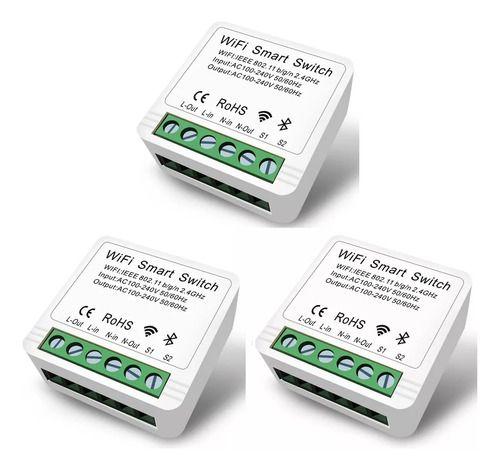 Imagem de Smart Switch Mini Interruptor Inteligente Wifi Kit 3 Peças