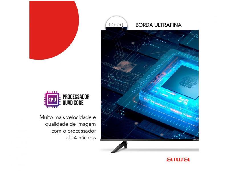 Imagem de Smart TV 32” HD D-LED AIWA IPS Wi-Fi Bluetooth - Google Assistente 2 HDMI 2 USB