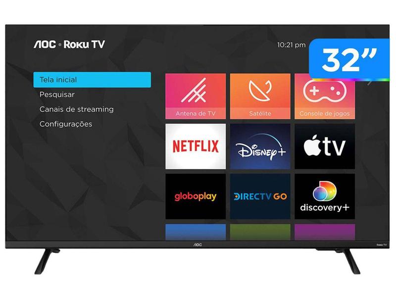 Smart TV 32” HD D-LED AOC 32S5135/78G VA - Wi-Fi 3 HDMI 1 USB Smart TV 32” HD D-LED AOC 32S5135/78G VA - Wi-Fi 3 HDMI 1 USB