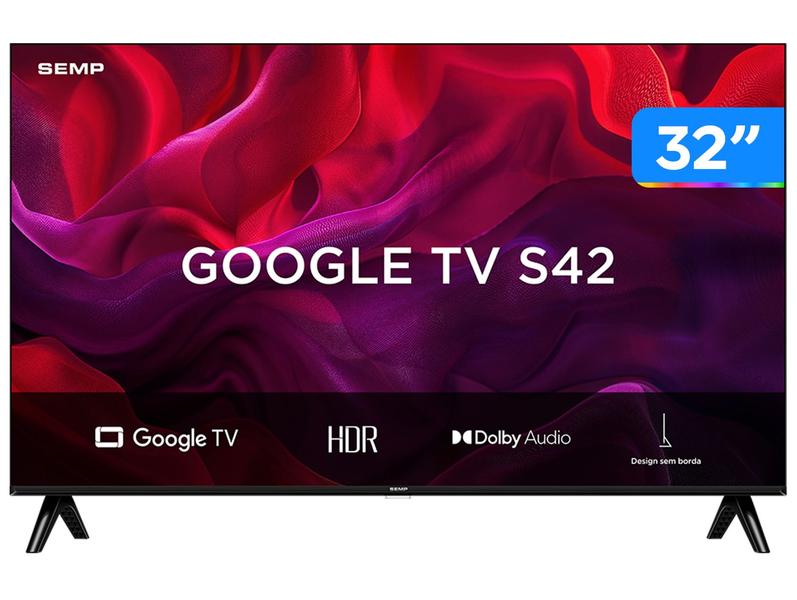 Smart TV 32" SEMP HD LED 32S42 Google TV 2 HDMI
