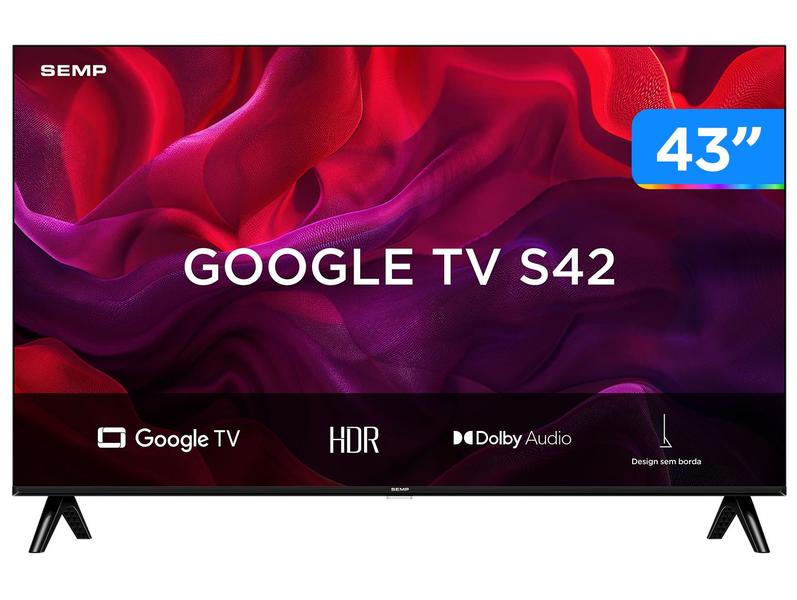 Smart TV 43" Full HD LED Semp S42 Google TV 2 HDMI Smart TV 43" Full HD LED Semp S42 Google TV 2 HDMI