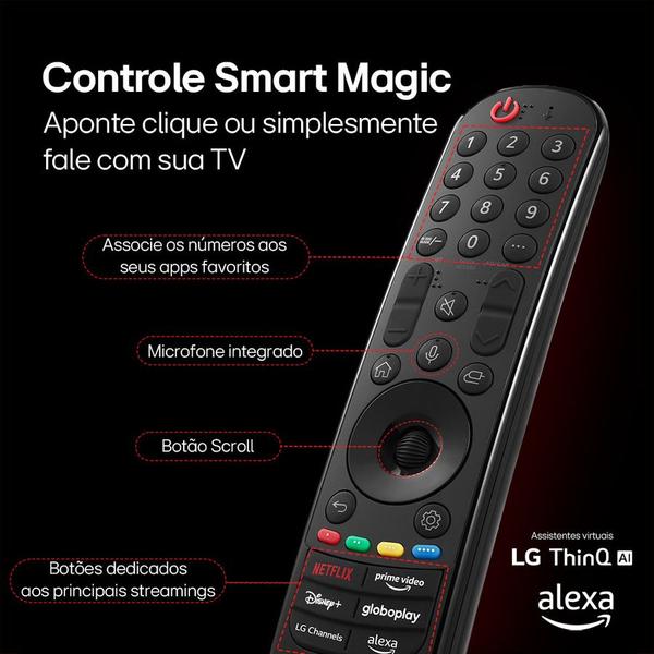 Imagem de Smart Tv 4k 65'' LG Uhd 65ut8050 Processador 5 Ger7 Ai Alexa/chromecast Integrado Webos 24 Controle Smart Magic