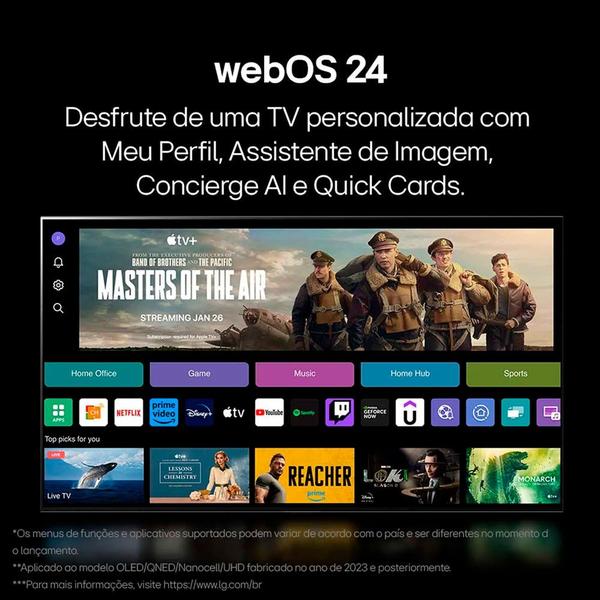 Imagem de Smart TV 4K 86  LG UHD 86UT8050 Processador A5 Ger7 AI Alexa/Chromecast integrado webOS 24 Controle Smart Magic