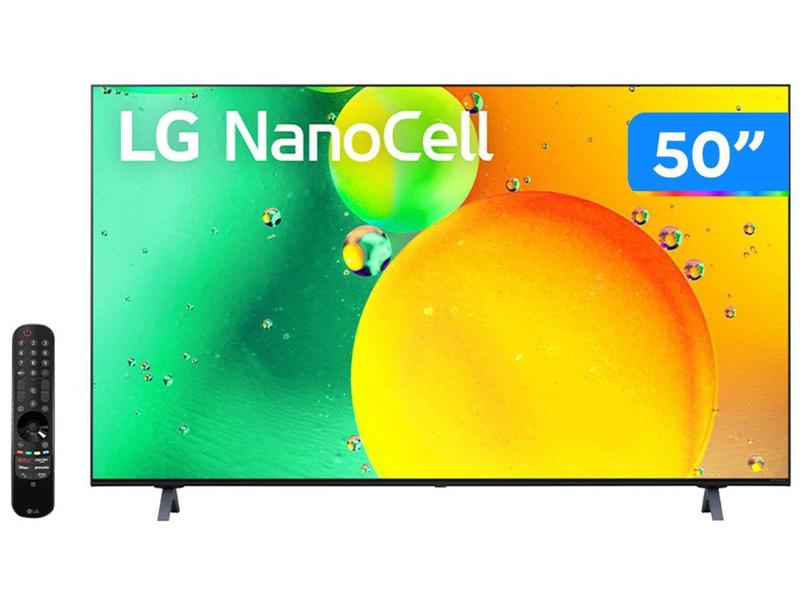 Imagem de Smart TV 50” 4K LED LG NanoCell 50NANO75 - Wi-Fi Bluetooth HDR Alexa Google Assistente