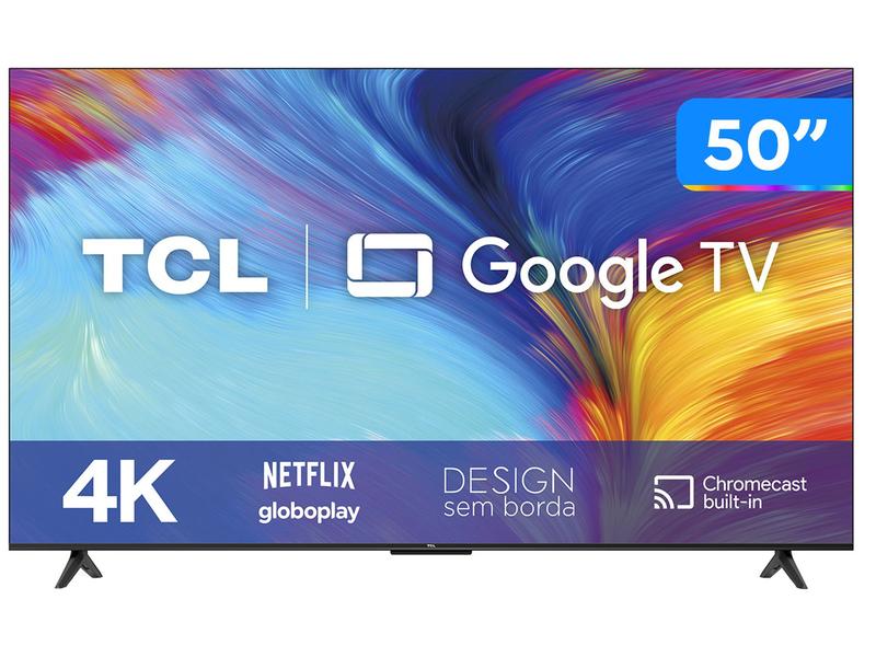 Imagem de Smart TV 50” 4K LED TCL 50P635 VA Wi-Fi Bluetooth HDR Google Assistente 3 HDMI 1 USB