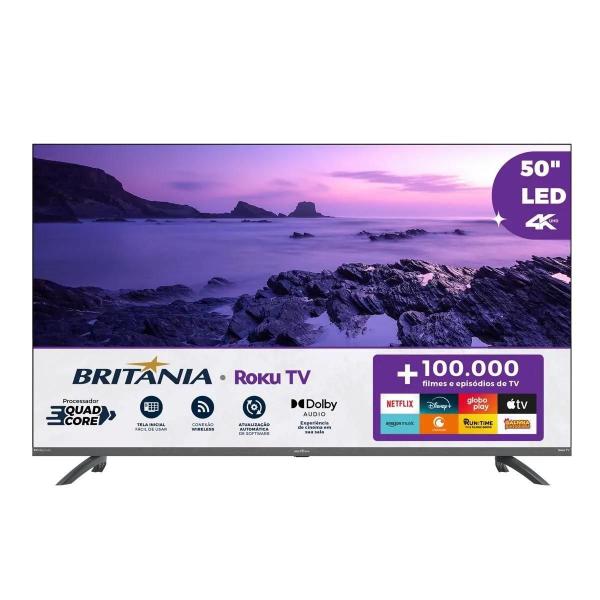 Smart Tv 50 Britânia Btv50g3ersgb Roku Tv Led Dolby Audio - BRITANIA
