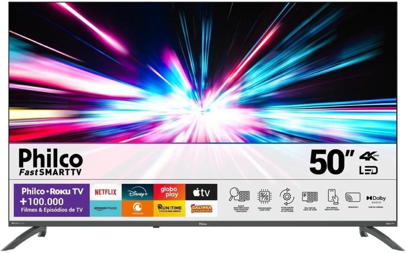 Smart Tv 50 Philco Ptv50va4regb Roku Tv Led Dolby Audio