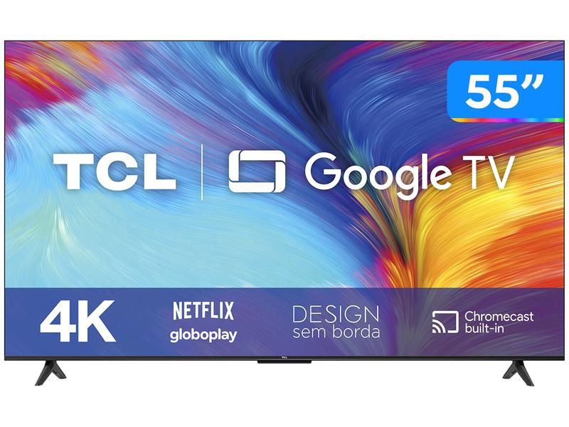 Smart TV 55” 4K LED TCL 55P635 VA Wi-Fi Bluetooth HDR Google Assistente 3 HDMI 1 USB