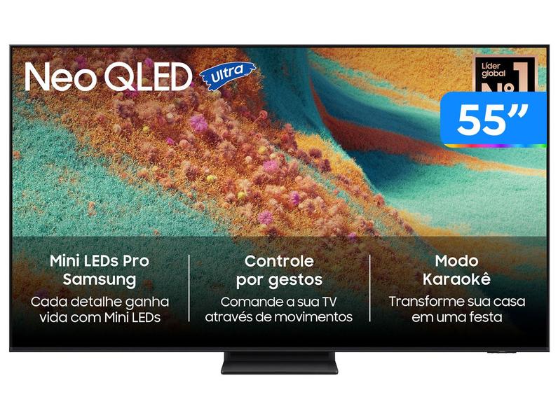 Smart TV 55" Samsung Ultra 4K Neo QLED Ultra QN85F QN55QN85FAGXZD 120Hz Tizen NQ4 AI Gen2 Bixby Alexa 4 HDMI
