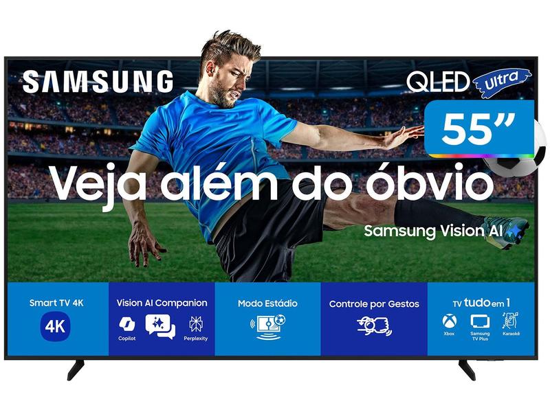 Smart TV 55" Samsung Ultra 4K QLED QN55Q7FAAGXZD Tizen Q4 AI 3 HDMI