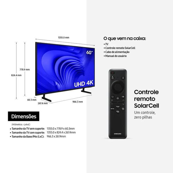 Imagem de Smart TV 60" UHD 4K 60DU7700 2024 + Soundbar HW-B550/ZD