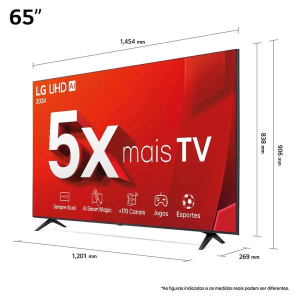 Imagem de Smart TV 65" 4K UHD LG 65UT8050PSA AI Processor Wi-Fi e Bluetooth 3 HDMI 2 USB