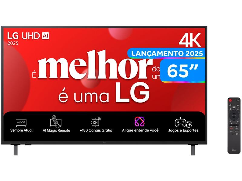 Smart TV 65" LG 4K Ultra HD 65UA8550PSA webOS 25 AI Processor 4K Gen8 com Alexa 3 HDMI
