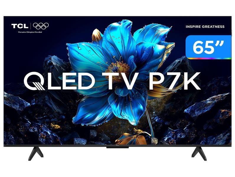 Smart TV 65" TCL 4K UHD QLED 65P7K Google TV AiPQ Google Assistente 3 HDMI 1 USB Smart TV 65" TCL 4K UHD QLED 65P7K Google TV AiPQ Google Assistente 3 HDMI 1 USB