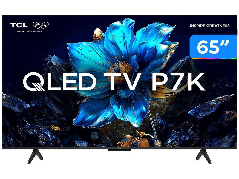Smart TV 65" TCL 4K UHD QLED 65P7K Google TV AiPQ Google Assistente 3 HDMI 1 USB Smart TV 65" TCL 4K UHD QLED 65P7K Google TV AiPQ Google Assistente 3 HDMI 1 USB