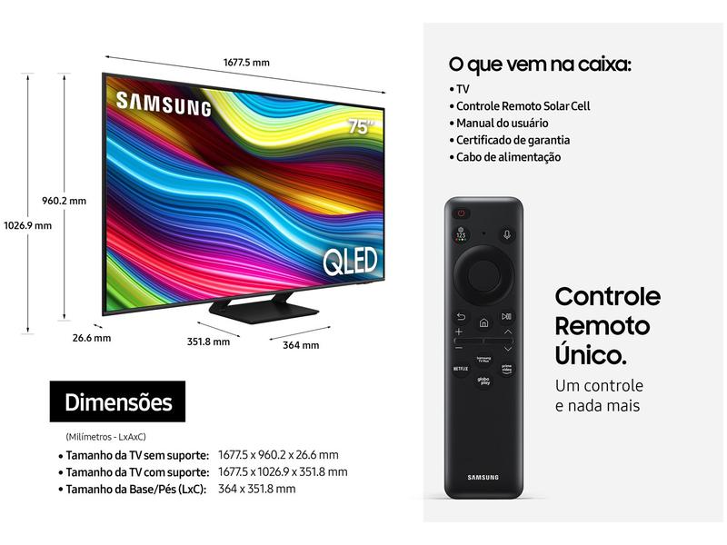 Imagem de Smart TV 75” UHD 4K QLED Samsung QN75Q70