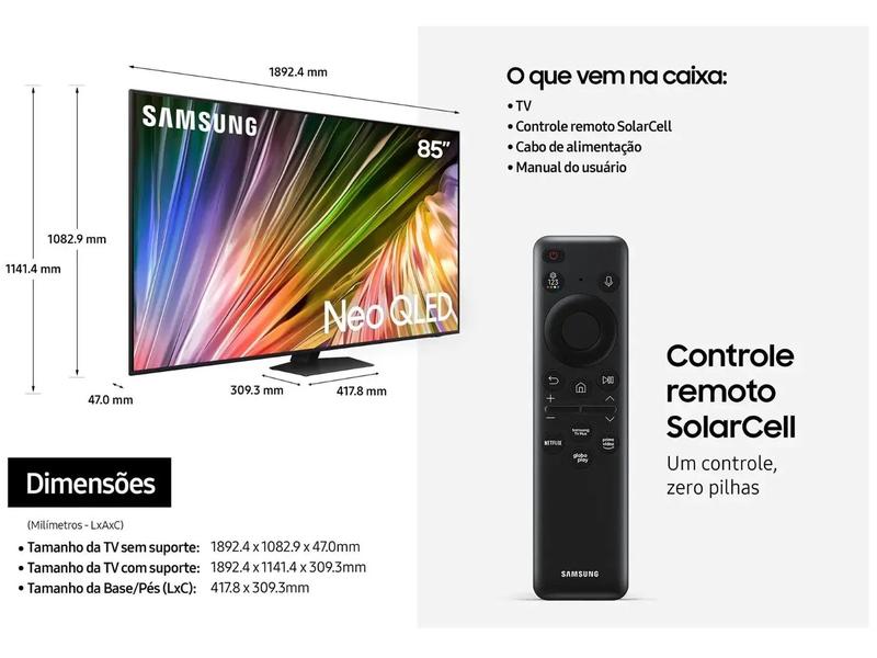 Imagem de Smart TV 85” 4K UHD Neo QLED Samsung AI Big