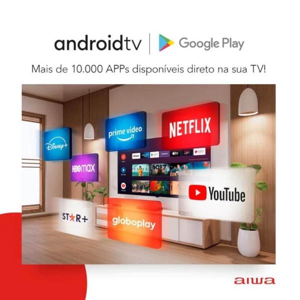 Imagem de Smart TV Aiwa 32 polegadas DLED HD AWSTV32BL02A Android com Conexão Wi-Fi e Bluetooth