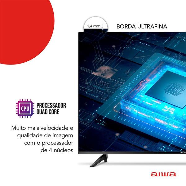 Imagem de Smart TV AIWA 43 Android Full HD Borda Ultrafina HDR10 Dolby Áudio