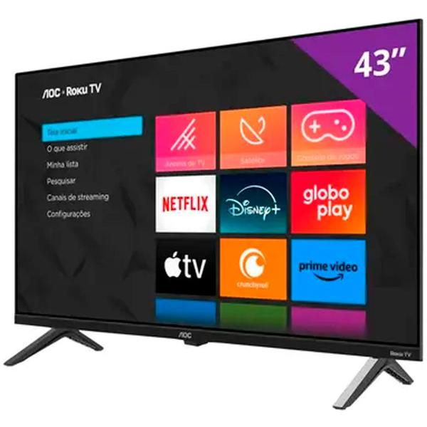 Imagem de Smart TV AOC DLED 43 Polegadas Full HD Wi-Fi Roku TV 43S5045