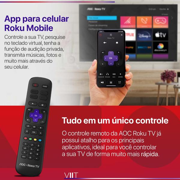 Imagem de Smart TV AOC PHILPS HD 32" Modelo 2022 - 32S5135/78 - Roku TV - Bordas Ultrafinas