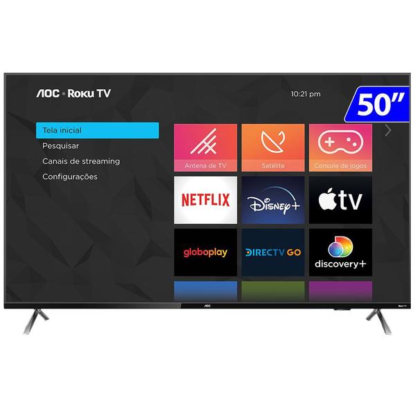 Smart TV AOC Roku LED 50 Polegadas 4K UHD Wi-Fi 50U6125/78G Smart TV AOC Roku LED 50 Polegadas 4K UHD Wi-Fi 50U6125/78G