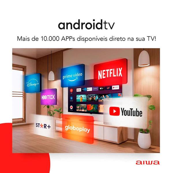 Imagem de Smart TV D-LED 43 Pol AIWA Full HD Android Borda Ultrafina