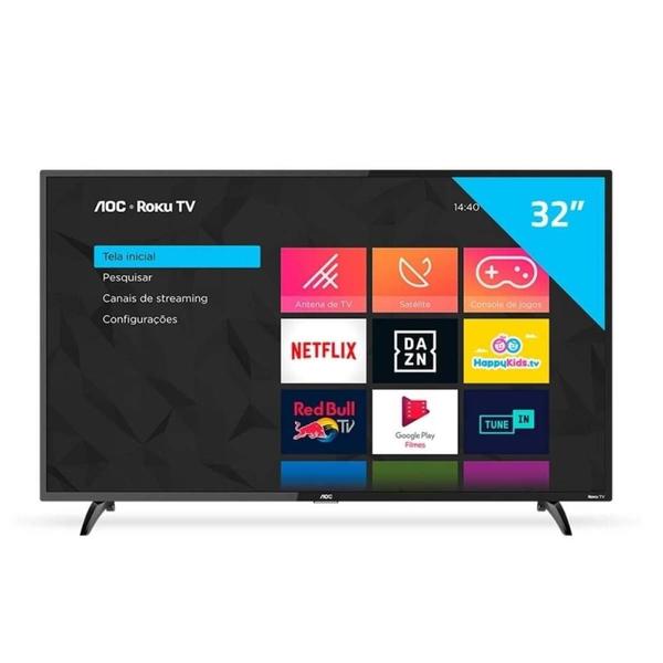 Imagem de Smart TV LED 32" AOC 32S5195/78G com Wi-Fi, 1 USB, 3 HDMI, com Botão Netflix/Youtube, 60Hz