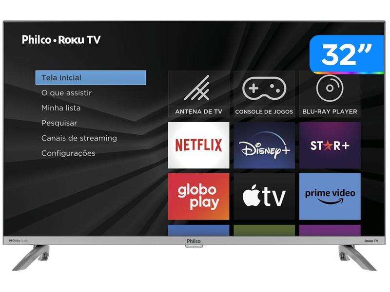 Smart TV LED 32 Philco PTV32G7 Roku TV Dolby Audio 2 HDMI 1 USB