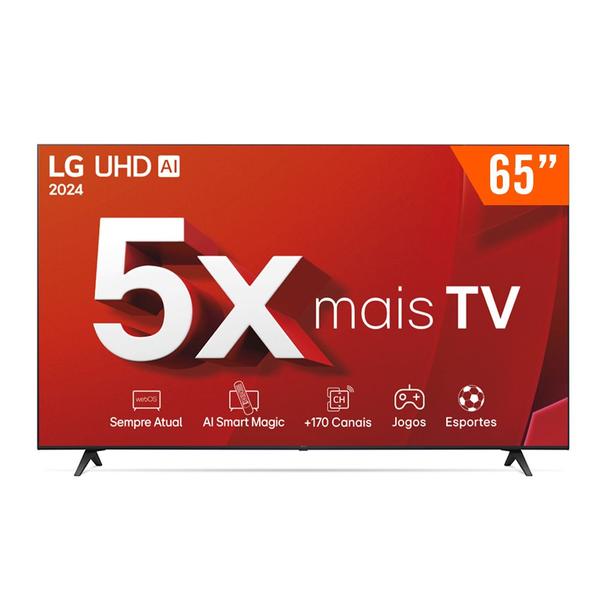 Imagem de Smart TV LED 65" Ultra HD 4K LG 65UT8050PSA ThinQ AI Alexa HDR10 3 HDMI 2 USB Wi-Fi Bluetooth