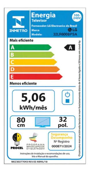 Imagem de Smart Tv Lg 32 Led Thinq Ai Hrd10 60Hz Webos 32Lr600 2024