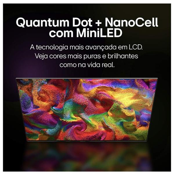 Imagem de Smart TV LG QNED MiniLED 65" Polegadas 65QNED90T, Processador α8 AI, Quantum Dot, webOS 24 e Wi-Fi